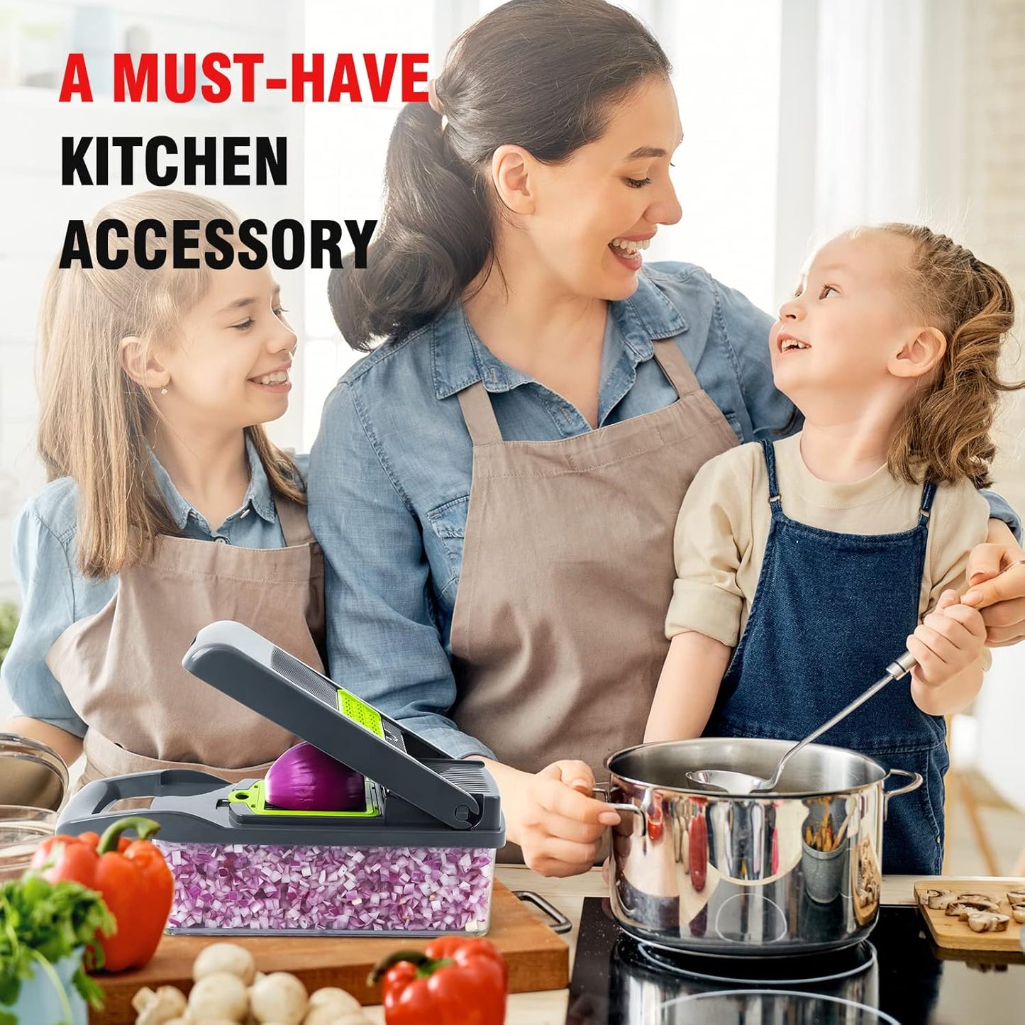 🔪🥗 One-Press Chop · Multifunctional Vegetable Chopper 🧄📦