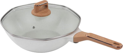 🔥🍳 Octagonal Mini Cannon 32cm Non-stick Wok with Lid ✨🏠