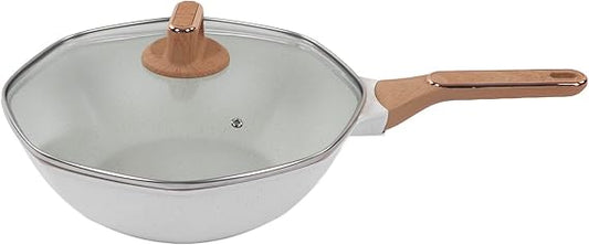 🔥🍳 Octagonal Mini Cannon 32cm Non-stick Wok with Lid ✨🏠
