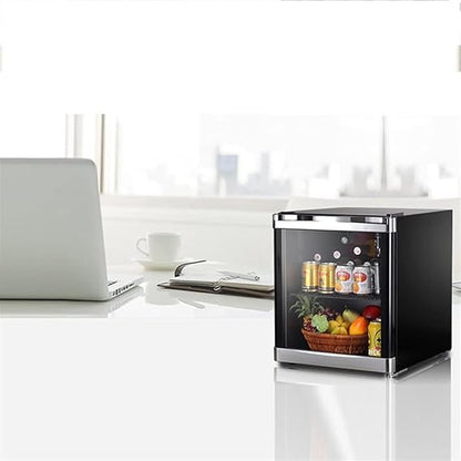 🏠❄️ Desktop Mini Cooler · Glass Door Beverage/Wine Cabinet 🥤🧃