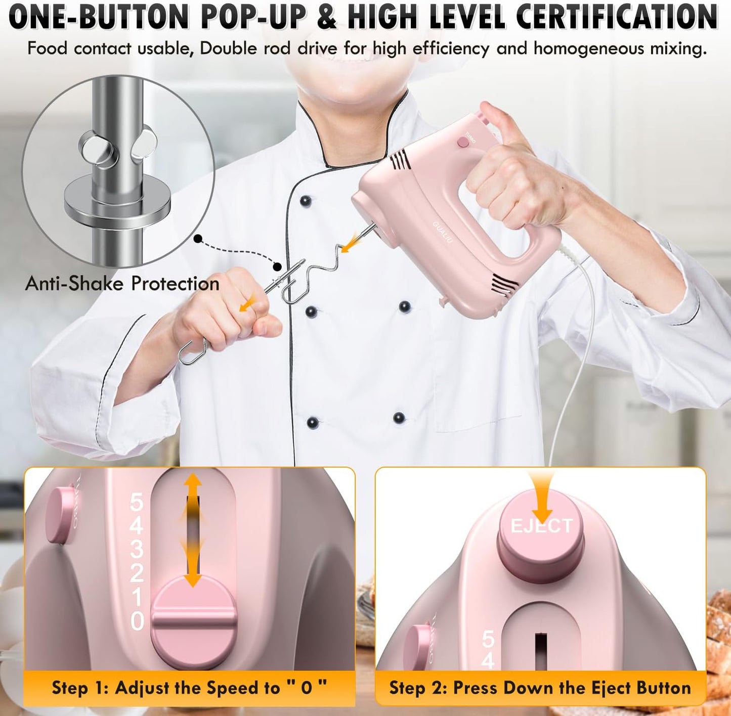 💕🧁 Teen Baker's Cordless Egg Beater with Storage 🎀