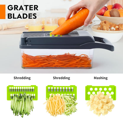 🔪🥗 One-Press Chop · Multifunctional Vegetable Chopper 🧄📦