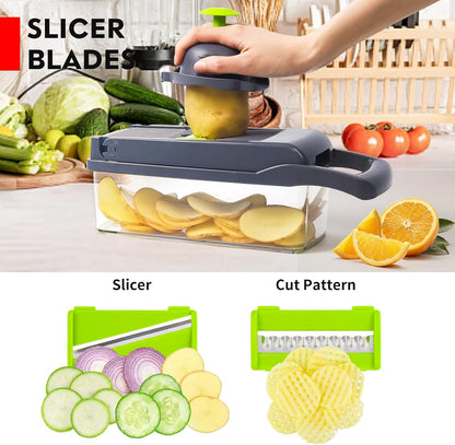 🔪🥗 One-Press Chop · Multifunctional Vegetable Chopper 🧄📦