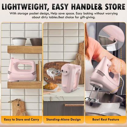 💕🧁 Teen Baker's Cordless Egg Beater with Storage 🎀
