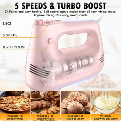 💕🧁 Teen Baker's Cordless Egg Beater with Storage 🎀