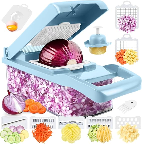 🔪🥗 One-Press Chop · Multifunctional Vegetable Chopper 🧄📦