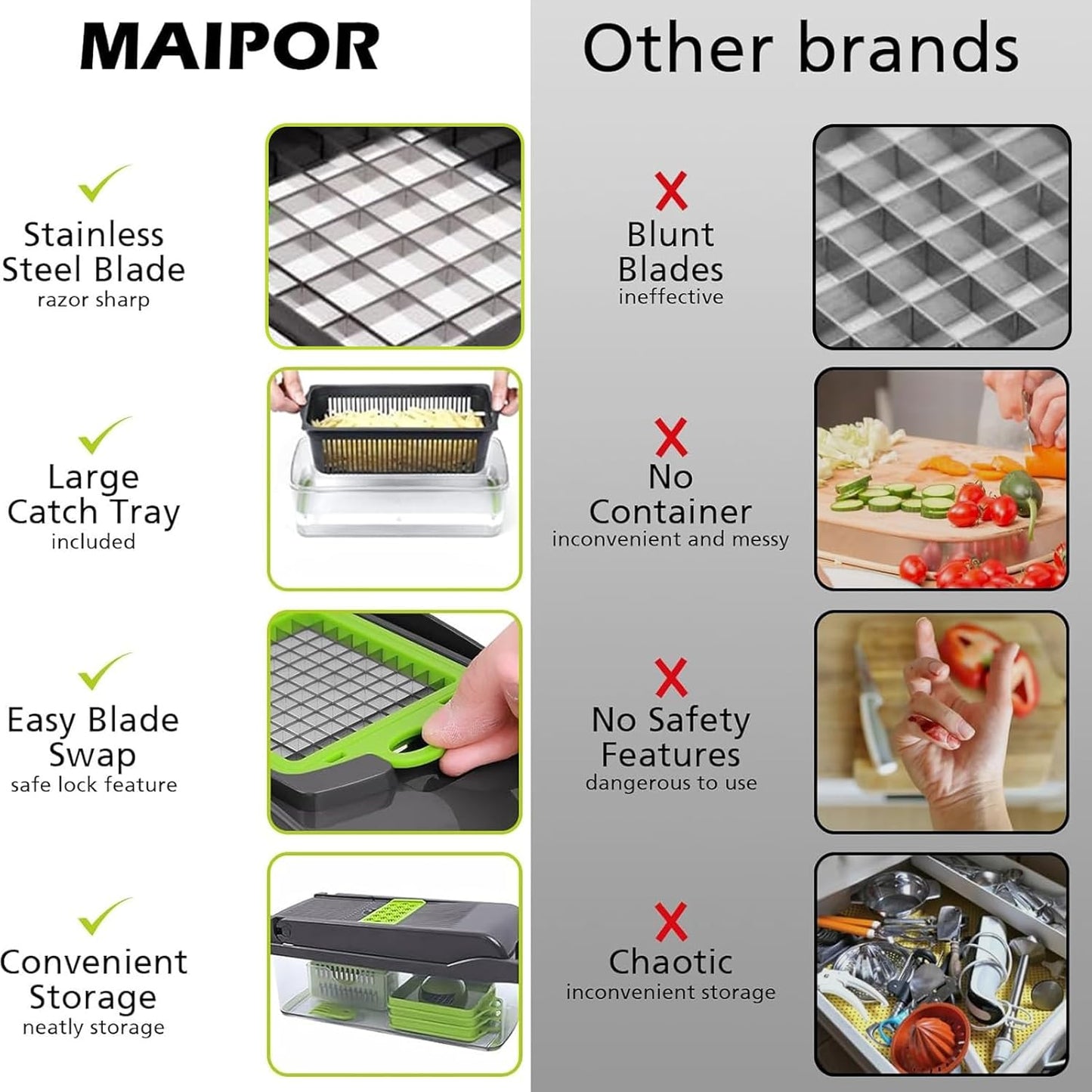 🔪🥗 One-Press Chop · Multifunctional Vegetable Chopper 🧄📦