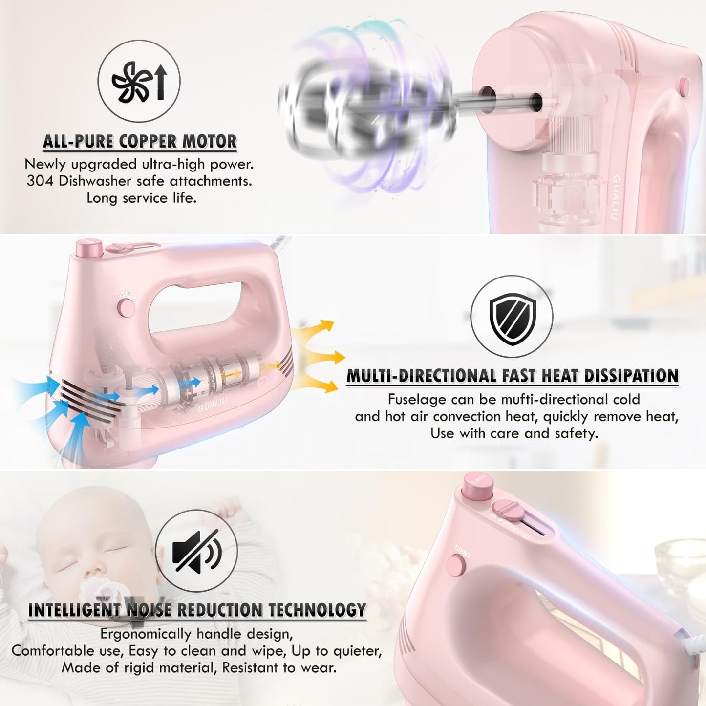 💕🧁 Teen Baker's Cordless Egg Beater with Storage 🎀