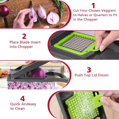 🔪🥗 One-Press Chop · Multifunctional Vegetable Chopper 🧄📦