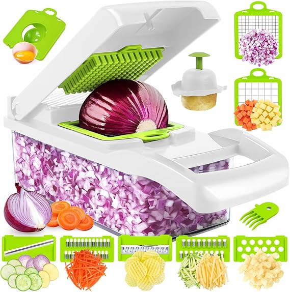 🔪🥗 One-Press Chop · Multifunctional Vegetable Chopper 🧄📦