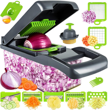 🔪🥗 One-Press Chop · Multifunctional Vegetable Chopper 🧄📦